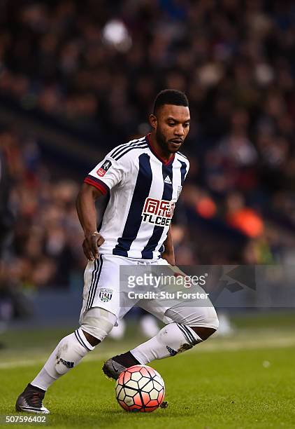 Stephane Sessegnon of West Bromwich Albion in action during The Emirates FA Cup Fourth Round match between West Bromwich Albion and Peterborough...