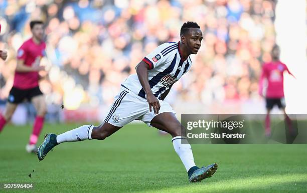 Saido Berahino of West Bromwich Albion in action during The Emirates FA Cup Fourth Round match between West Bromwich Albion and Peterborough United...