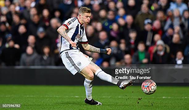 James McClean of West Bromwich Albion in action during The Emirates FA Cup Fourth Round match between West Bromwich Albion and Peterborough United at...