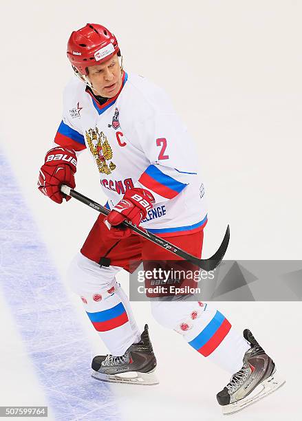 Vyacheslav Fetisov during final match of League of Legends of World Hockey between Russia and Czech Republic at VTB - the Ice arena on January 30,...