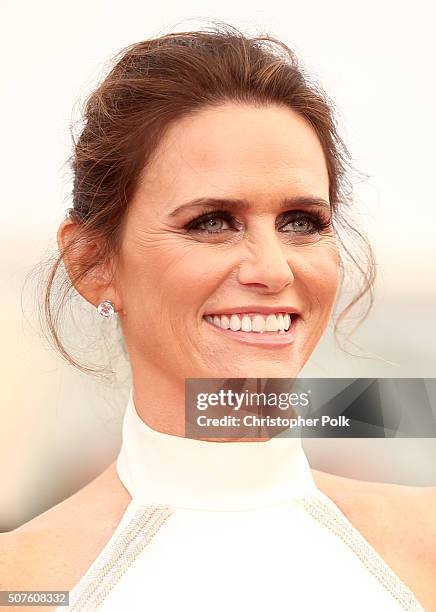 Actress Amy Landecker attends The 22nd Annual Screen Actors Guild Awards at The Shrine Auditorium on January 30, 2016 in Los Angeles, California....