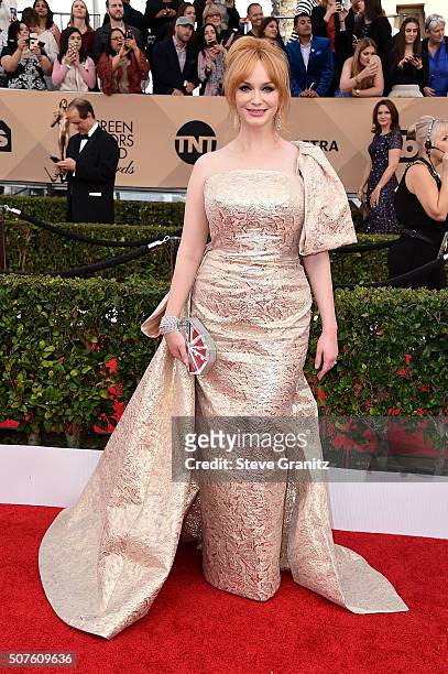 Actress Christina Hendricks attends the 22nd Annual Screen Actors Guild Awards at The Shrine Auditorium on January 30, 2016 in Los Angeles,...