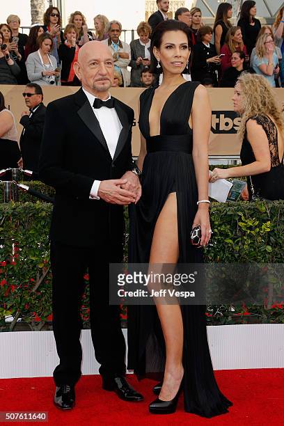 Actor Ben Kingsley and actress Daniela Lavender attend the 22nd Annual Screen Actors Guild Awards at The Shrine Auditorium on January 30, 2016 in Los...
