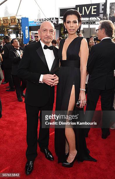 Actors Ben Kingsley and Daniela Lavender attend The 22nd Annual Screen Actors Guild Awards at The Shrine Auditorium on January 30, 2016 in Los...
