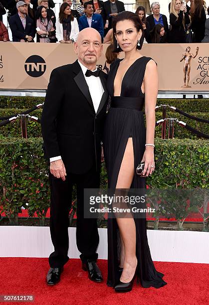 Actor Ben Kingsley and Daniela Lavender attends the 22nd Annual Screen Actors Guild Awards at The Shrine Auditorium on January 30, 2016 in Los...