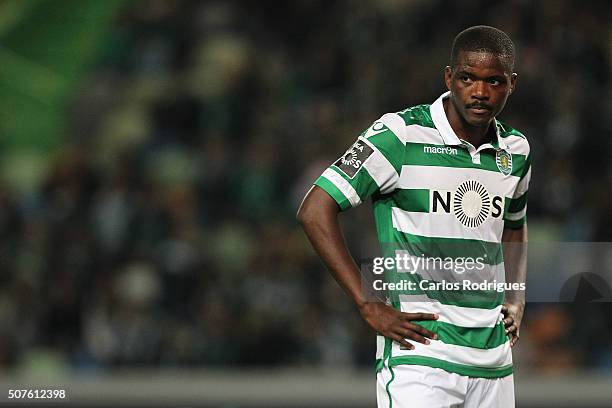 Sporting's midfielder William Carvalho during the match between Sporting CP and A Academica de Coimbra for the Portuguese Primeira Liga at Jose...