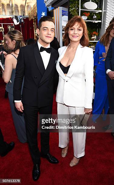 Actors Rami Malek and Susan Sarandon attend The 22nd Annual Screen Actors Guild Awards at The Shrine Auditorium on January 30, 2016 in Los Angeles,...