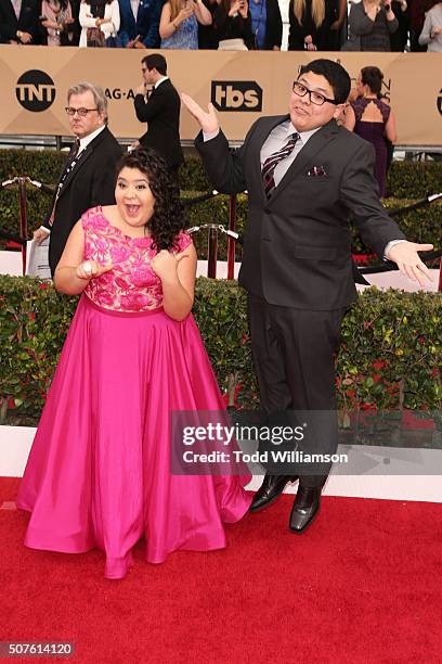 Actors Raini Rodriguez and Rico Rodriguez attend the 22nd Annual Screen Actors Guild Awards at The Shrine Auditorium on January 30, 2016 in Los...