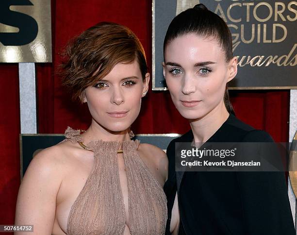 Actresses Kate Mara and Rooney Mara attend the 22nd Annual Screen Actors Guild Awards at The Shrine Auditorium on January 30, 2016 in Los Angeles,...