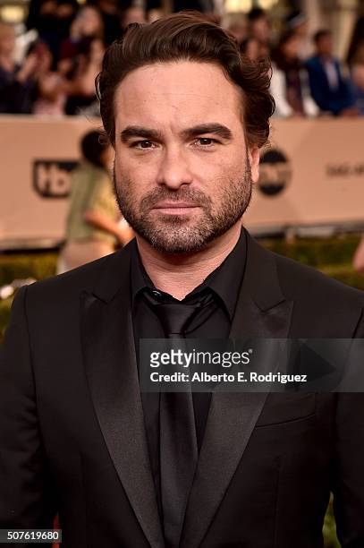 Actor Johnny Galecki attends the 22nd Annual Screen Actors Guild Awards at The Shrine Auditorium on January 30, 2016 in Los Angeles, California.