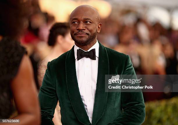 Actor Taye Diggs attends The 22nd Annual Screen Actors Guild Awards at The Shrine Auditorium on January 30, 2016 in Los Angeles, California. 25650_018