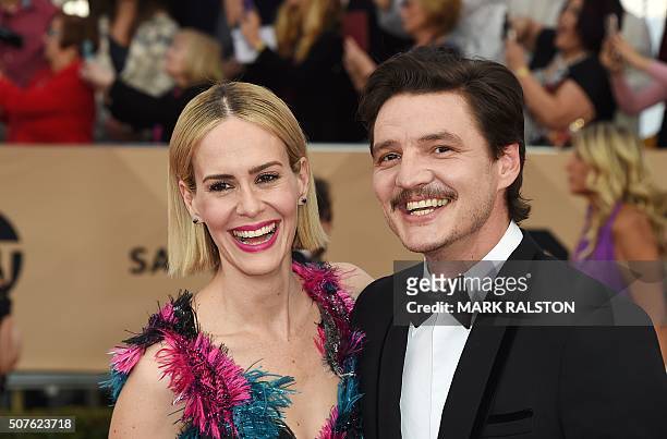Actress Sarah Paulson and actor Pedro Pascal attends the 22nd Annual Screen Actors Guild Awards at The Shrine Auditorium on January 30, 2016 in Los...