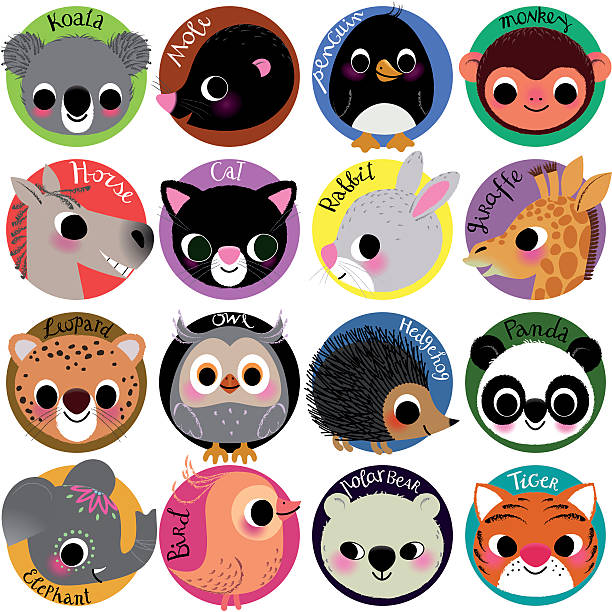 animals symbol collection_2. - zoo art stock illustrations