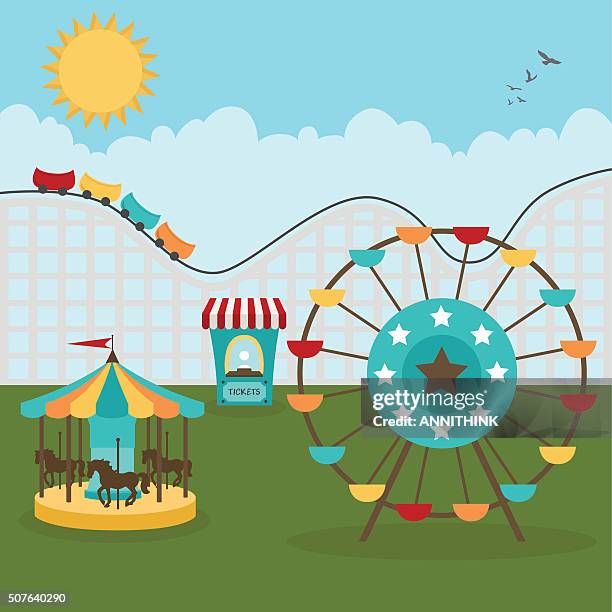 day at the fair - school fete stock illustrations