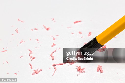 Pencil erasing on paper Pencil erasing on paper
