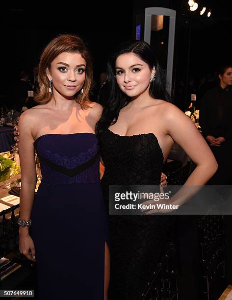 Actors Sarah Hyland and Ariel Winter attend The 22nd Annual Screen Actors Guild Awards at The Shrine Auditorium on January 30, 2016 in Los Angeles,...