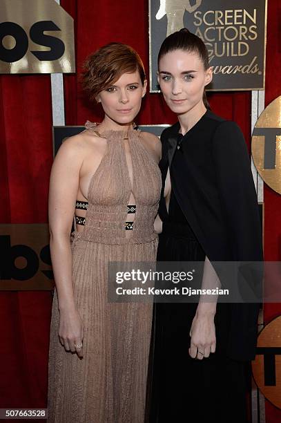 Actresses Kate Mara and Rooney Mara attend the 22nd Annual Screen Actors Guild Awards at The Shrine Auditorium on January 30, 2016 in Los Angeles,...