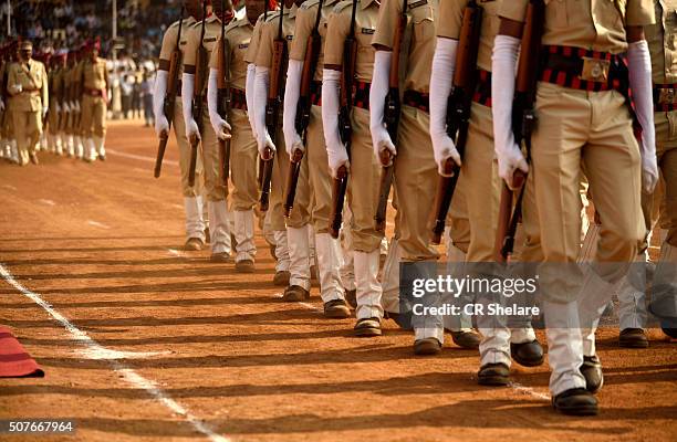 parade of india republic day - indian soldier stockfoto's en -beelden