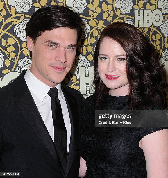 Actor Finn Wittrock and wife/actress Sarah Roberts attend HBO's Post Golden Globes Awards Party at Circa 55 Restaurant on January 10, 2015 in Los...