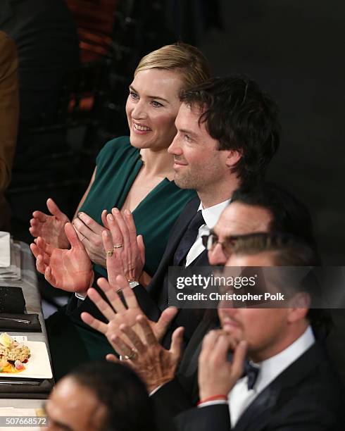 Actress Kate Winslet and Ned Rocknroll attend The 22nd Annual Screen Actors Guild Awards at The Shrine Auditorium on January 30, 2016 in Los Angeles,...