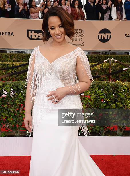 Actress Dascha Polanco attends the 22nd Annual Screen Actors Guild Awards at The Shrine Auditorium on January 30, 2016 in Los Angeles, California.