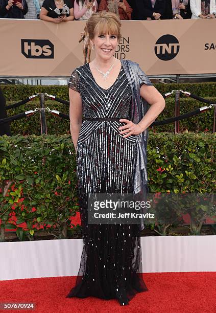 Actress Phyllis Logan attends the 22nd Annual Screen Actors Guild Awards at The Shrine Auditorium on January 30, 2016 in Los Angeles, California.