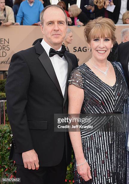 Actors Kevin Doyle and Phyllis Logan attend the 22nd Annual Screen Actors Guild Awards at The Shrine Auditorium on January 30, 2016 in Los Angeles,...
