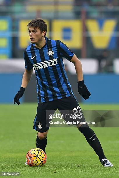 Adem Ljajic of FC Internazionale Milano in action during the Serie A match between FC Internazionale Milano and Carpi FC at Stadio Giuseppe Meazza on...