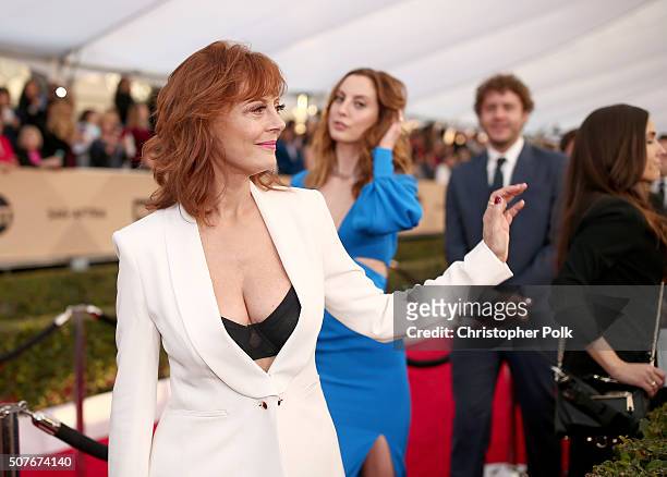 Actress Susan Sarandon and Eva Amurri attend The 22nd Annual Screen Actors Guild Awards at The Shrine Auditorium on January 30, 2016 in Los Angeles,...