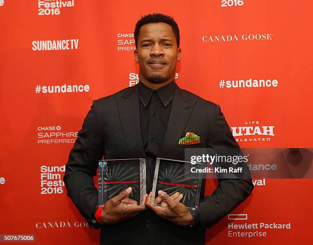Director Nate Parker, winner Audience Award: U.S. Dramatic and U.S. Grand Jury Prize: Dramatic for 'The Birth of a Nation' poses at the Sundance Film...