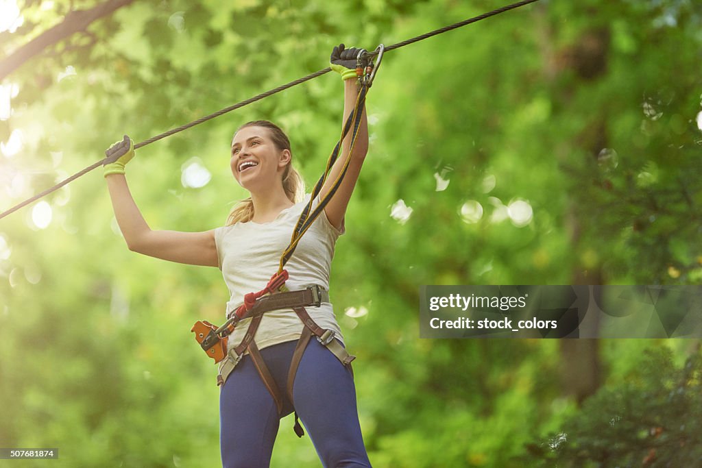 Leisure time in adventure park