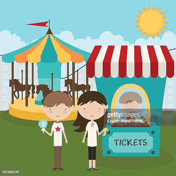 day of fair fun - cotton candy stock illustrations