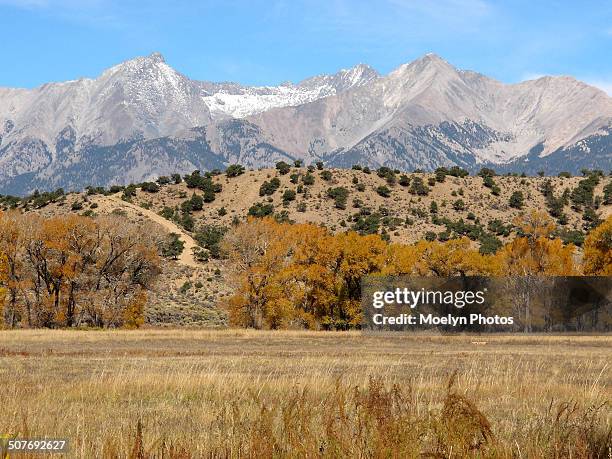 autumn at mount blanca - alamosa county stock pictures, royalty-free photos & images