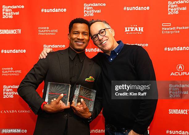 Director Nate Parker, winner Audience Award: U.S. Dramatic and U.S. Grand Jury Prize: Dramatic for 'The Birth of a Nation' poses with Sundance Film...