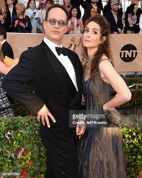 Actor Diedrich Bader and actress Dulcy Rogers attend the 22nd Annual Screen Actors Guild Awards at The Shrine Auditorium on January 30, 2016 in Los...
