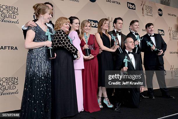 Actors Phyllis Logan, Tom Cullen, Lesley Nicol, Sophie McShera, Joanne Froggatt, Raquel Cassidy, Julian Ovenden, Kevin Doyle, Allen Leech, and Jeremy...