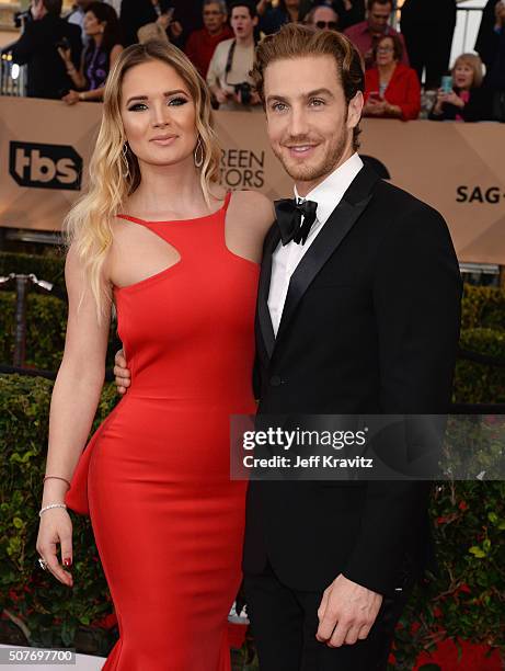 Kimberly Dos Ramos and Eugenio Siller attends the 22nd Annual Screen Actors Guild Awards at The Shrine Auditorium on January 30, 2016 in Los Angeles,...