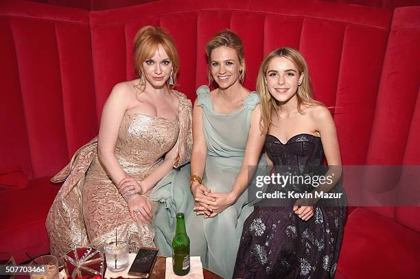 Actors Christina Hendricks, January Jones and Kiernan Shipka attend People and EIF's Annual Screen Actors Guild Awards Gala at The Shrine Auditorium...