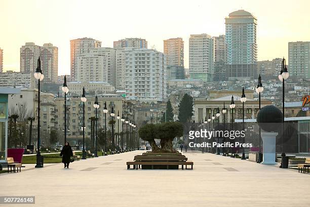 General view Winter Bulevard in Baku.