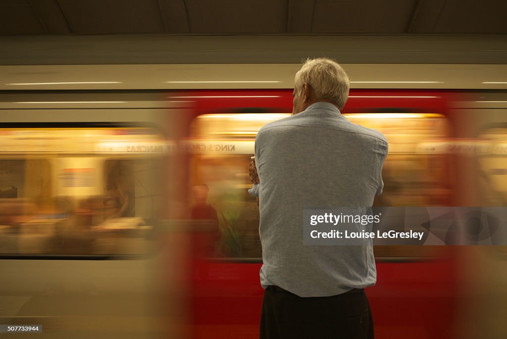 Man waiting for the London Underground