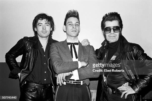 Chris Spedding, Robert Gordon and Link Wray backstage at the Lone Star in New York City on February 14, 1979.