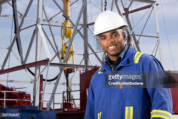 oil worker at a rig - oil rig worker bildbanksfoton och bilder