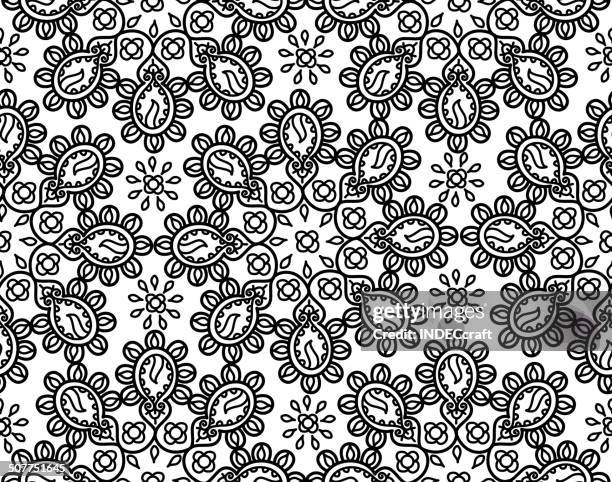 mandala seamless design - rangoli vector stock illustrations