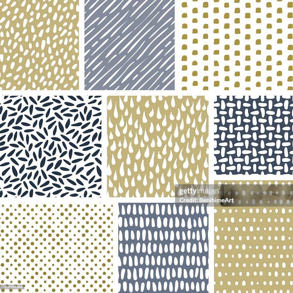 Fun Textures Patterns Set Of Abstract Hand Drawn Textures Vector Seamless Patterns High-Res ...