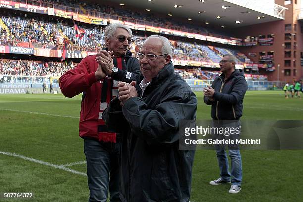 Vincenzo Spagnolo father of Claudio Spagnolo fan of Genoa CFC during the Serie A match between Genoa CFC and ACF Fiorentina at Stadio Luigi Ferraris...
