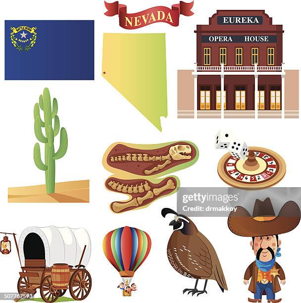 nevada symbols - eureka nevada stock illustrations