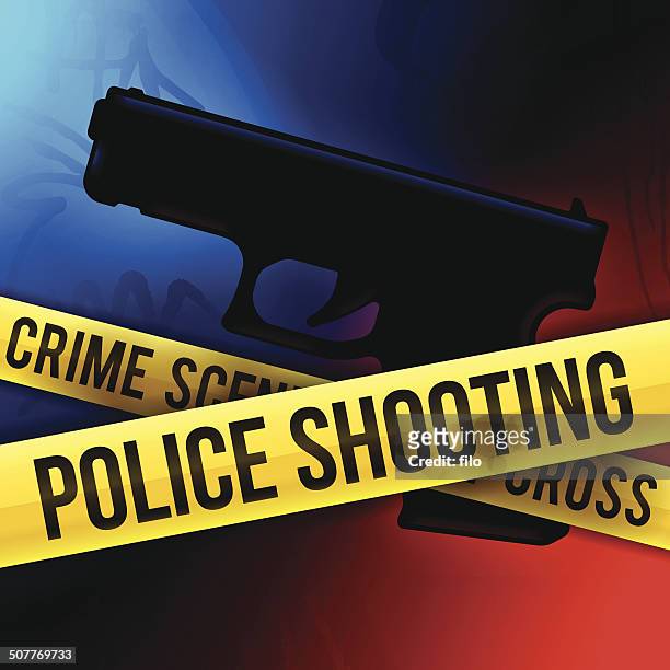 police shooting - shooting a weapon stock illustrations