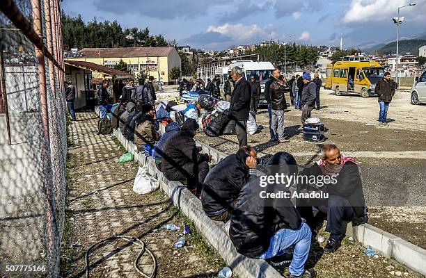 Turkmen families, fled from their homes due to Russian and Assad Regime forces attacks to Turkmen villages in Lattakia, wait for registration process...