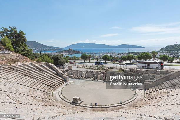 bodrum ancient theater - mausoleum stock-fotos und bilder