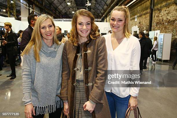 Beate Klever,l Amelie Klever and Mara Klever attend the Platform Fashion Selected show during Platform Fashion January 2016 at Areal Boehler on...